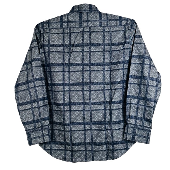 Robert Graham Men's Classic Fit Front Button Down Flip Cuffs Shirt Gray Size L - Picture 5 of 8